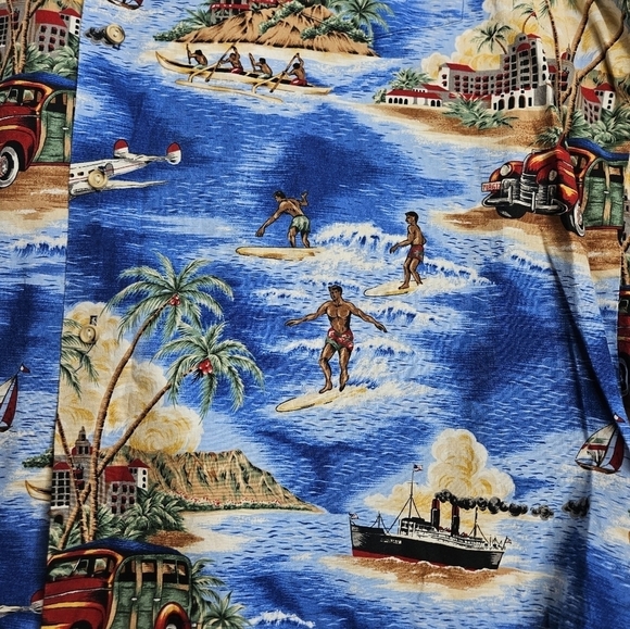 RJC Made in Hawaii Men's 4XL Tropical Button Down Shirt Surfers - Picture 5 of 10